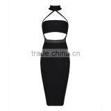 Summer Dress Wholesale Luury 2016 New Fashion Black High Neck Sey Women Evening Party Bandage Dress Bandage Bodycon Women Wearin thumbnail-1