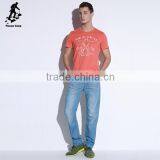Red and Navy Blue Round Collar Men Slim Fit Cotton Polyester t Shirts thumbnail-2
