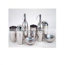 Silver Plated Hammered Bathroom Set