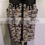 camouflage tied chiffon crop top