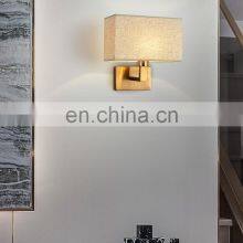 Indoor Bedroom Industrial Bedside Modern Cloth Lampshade Wall Lamp Indoor Household Gold Wall Light thumbnail-2