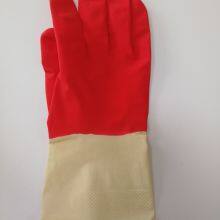 Red and White Bio Color Latex Household Gloves Unlined Cleaning Gloves Without Flocklined thumbnail-4
