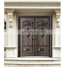 Roman design bullet proof doors steel casted aluminum security steel door