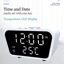 Universal Wireless Charger With Digital Clock Portable Chargers 15W Fast Wireless Charger Stand thumbnail-4