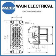 Wain Heavy-duty Connector Hd-040-fc Insert With 40 Pins, Ultra-high Density Insert, Rectangular Connector, Aviation Plug thumbnail-3
