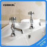 Chrome Bathroom Twin Hot and Cold Basin Taps thumbnail-1