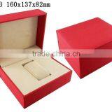 Red Strips Fabric Large Men Watch Display Gift Box W1133