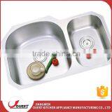 304 stainless steel brushed treatment double bowl undermount kitchen sink