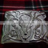 Scottish Design Kilt Belt Buckle In Chrome Finished Made Of Brass Material