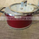 Red Aluminum Non-stick Press Cookware Set Fry Egg Pizza Pan Stock Cooking Pasta Noodle Soup Pot Sauce Pan Cookware Set thumbnail-3
