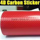 Glossy 4D carbon fiber vinyl sticker, Red color 4D carbon fiber film