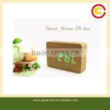 Bamboo Small Fashion Green LED Digital Clock thumbnail-5