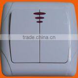 European Style Flush Mounted Two Gang One Way Switch Illuminated (F3102)