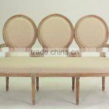 Hand Carved Wooden Sofa Classic French Style Wooden Sofa(CH-206-Oak) thumbnail-2