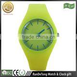 Bright Yellow Silicone Case and Bracelet Lady Fashion Watch thumbnail-1