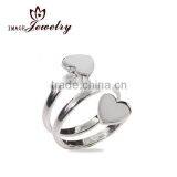 Engravable 925 Sterling Silver Spiral Double Heart Ring thumbnail-1