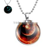 Eclipse of the sun glow light in the dark necklace Glowing Jewelry DIY jewelry--accept your picture to do it.