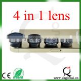 clip-on 4 in 1 lens wide angle lens+macro lens +telephoto lens for ipone 6 6+