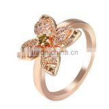 Lovely Fashion Jewelry Four Leaf Clover Shaped Inlay Rhinestone Women Wedding Ring thumbnail-3