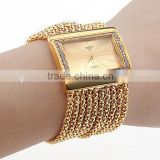 IPG gold chain rectangle luxury lady watch excellence quartz crystal women bracelet wrist watch