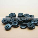 Fancy 4 Holes High Quality Black Natural Burnt Corozo Nut Buttons With Logo Engraved on Side thumbnail-1
