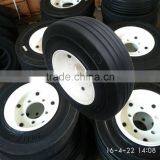 Cheap Price Solid Wood Trailer Solid Rubber Tires 4.00-8 With Rims for Carts With Many Sizes thumbnail-1