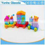 Colorful Wood Stocking Train Toys Animal Shape Blocks Education Gift thumbnail-2