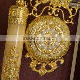 Onyx Tube Hanging Floor Clock, New Design Copper Clock, Home Decoration Art Gold Royal Clock thumbnail-2
