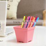 Thicken Colorful Square Plastic Plant Pot for Decoration of Home Office Desk Garden Flower Shop thumbnail-2
