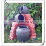 Resin Garden Outdoor Decorative Water Fountain With Pots on Brick thumbnail-1