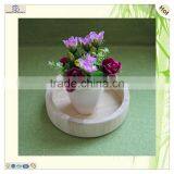 Small Personalized Craft Round Wood Mirror Tray thumbnail-4