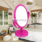 Plastic colourful double oval magnifying cosmetic/ table mirror