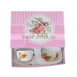 Ceramic Cup&saucer Set With Decal, Porcelain With Gift Box thumbnail-2