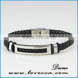 Jenia Cross Fashion Genuine Leather Braided Mens Leather Bracelet thumbnail-1