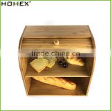 Bamboo Rolltop Bread Box / large capacity bread storage Homex-BSCI