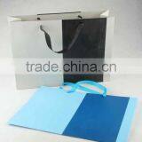 Two-colored Foldable Gift Bag With Stripes/ Shopping Bag thumbnail-2