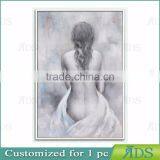 Wall Decorative Nude Girls Painting Naked Girl Handmade Drawing thumbnail-5