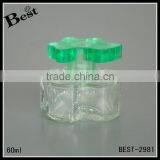 60ml Cosmetic High Quality Translucent Light Green Empty Bottle Perfume Glass With Plastic Cap Best Sellers
