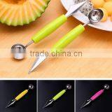2 in 1 Dual Head Fruit Knife Dig Ball Scoop Spoon Carving Ice Cream Melon Baller thumbnail-1