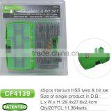 45pcs Hss Twist Drill Bit Set in Plastic Case