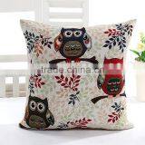 Decorative Pillowcase Capa de Almofadas Owls Linen Vintage Cushion Sofa Throw Pillows Cojines Cushions Home Decor thumbnail-5