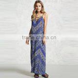 2017 Summer Women Floral Design Chiffon Geometric Maxi Dress HSm9121