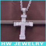 HWMCP1310 Micro Pave Setting Three Cross Pendant thumbnail-1