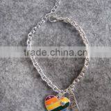 Gold Love Letter Charm Suede Leather Bracelet Custom Logo Charm Leather Bracelet thumbnail-6