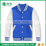 Custom Logo American Style Blue and White Mens Plain Varsity Baseball Jacket thumbnail-2