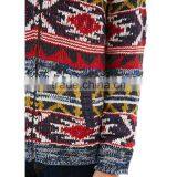 Multi-colored Ethnic Design Zipper Men Sweater Southwestern Patterns Cardigan thumbnail-4