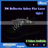 Flat Visibility Shoe Laces Reflective Shoelaces Running Cycling Safty Shoestring - Runners Flat Double Sides Reflective Lace thumbnail-5