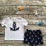 2016 New Arrival Baby Boys Summer Outfits Anchor Top Summer Outfits Boys Clothing thumbnail-1
