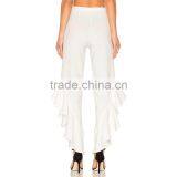 New Trendy Ladies White Ruffle Pants Spring 2018 Fashion Design Trousers thumbnail-4