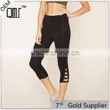 China Hot Sale Crisscross Capri Leggings Saxi Girl Cotton Yoga Pants thumbnail-1